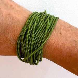 Green multi strand Beaded Bracelet